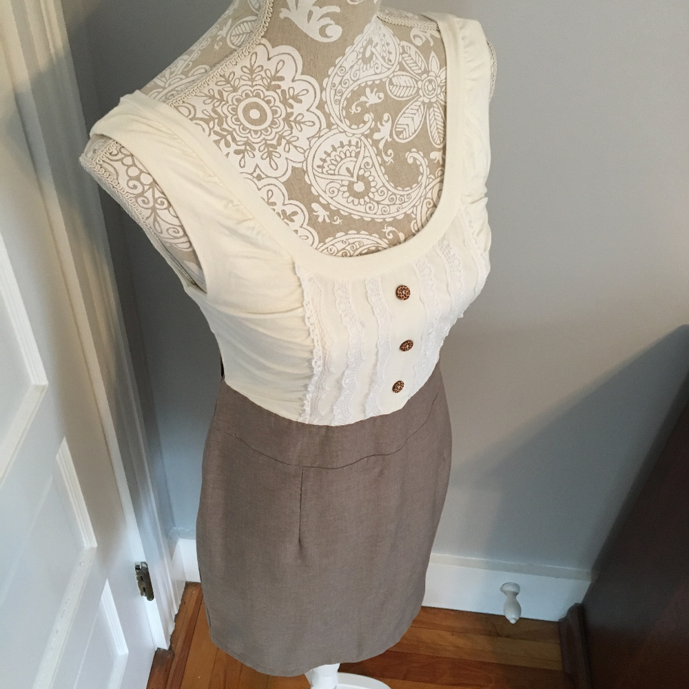 Dress Goldstone Size Medium M Brown White Cream
